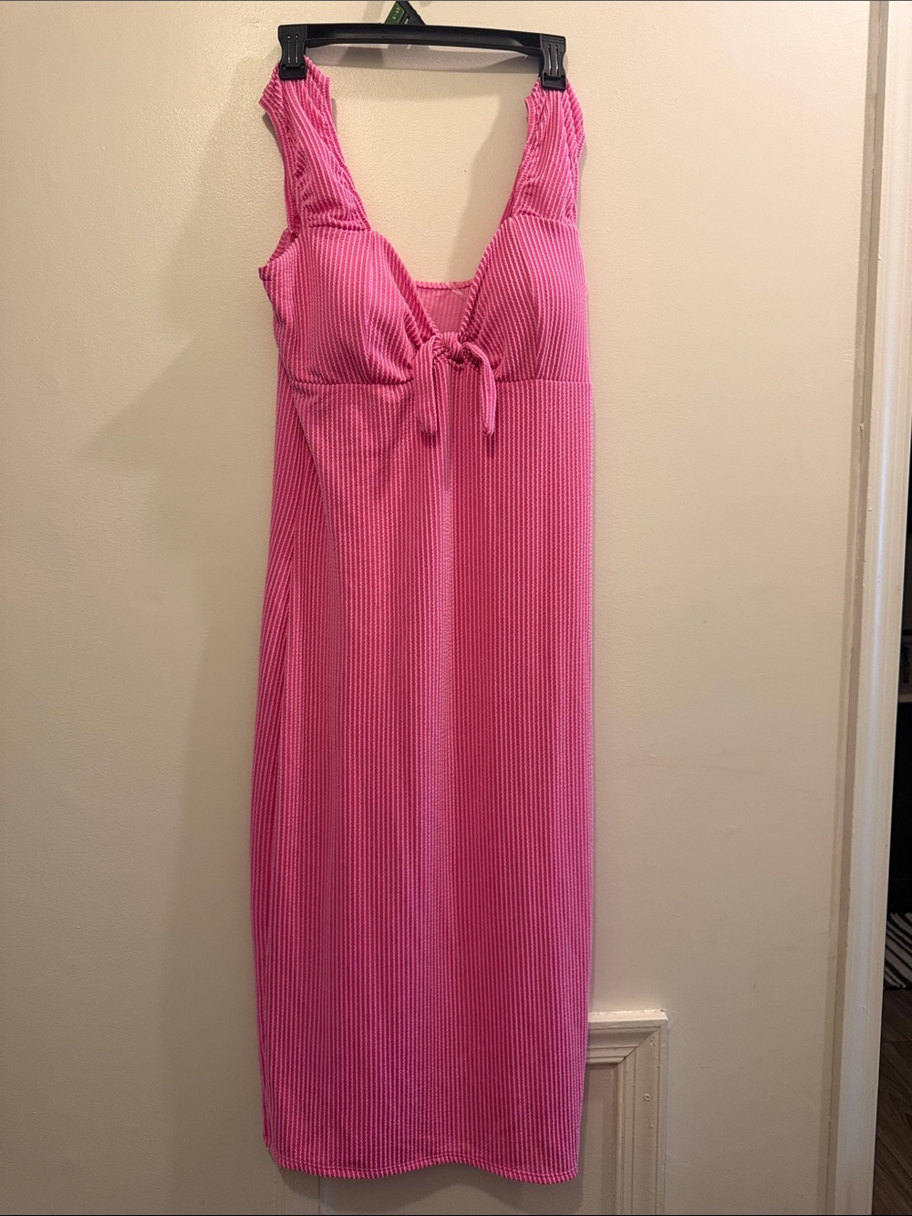 No Boundaries Pink Ribbed Midi Dress